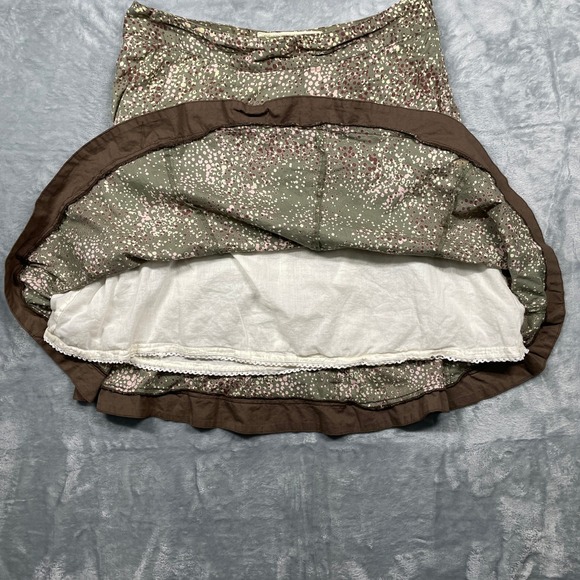 Aventura Skirt Womens Green Brown Dot Print Skirt Organic Cotton Made in India 8 - Picture 5 of 9